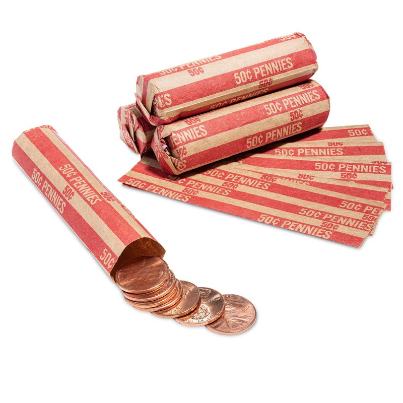 Manaloom 1000 Flat Coin Wrappers, Pennies Coin Holder, Convenient Penny Storage Coin Wrapper - 1000 Pack - Image 1
